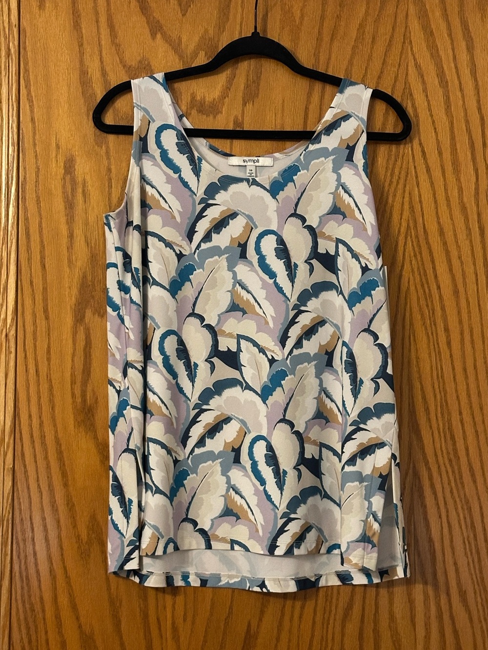 Sympli Go To Tank-Feathered Flora Print Sleeveless Camisole - NWT - Size 10